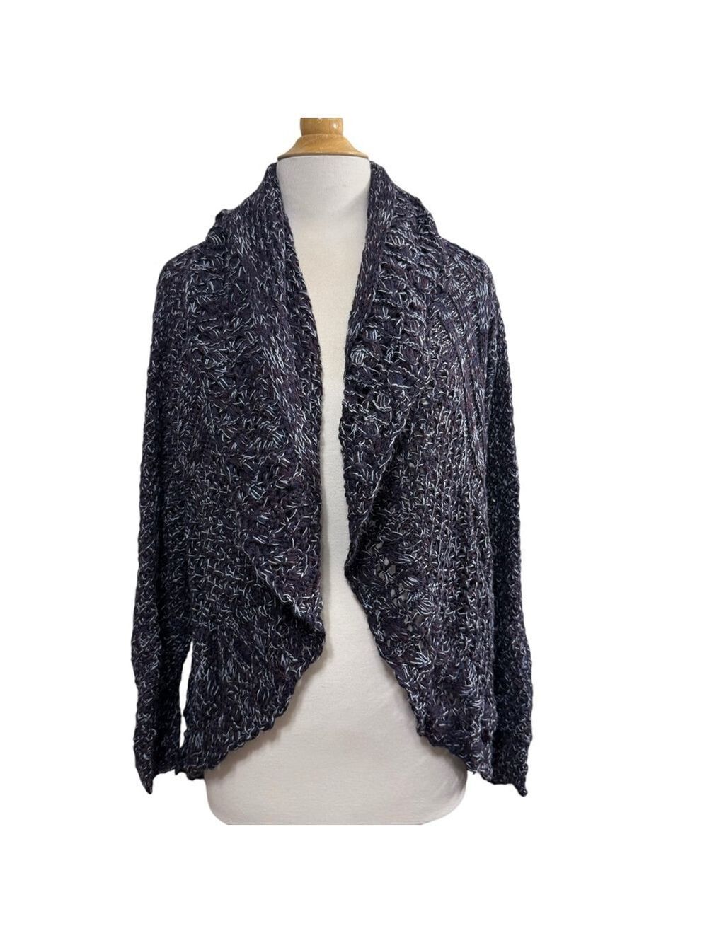 Women's Indigo Cardigan Sweater L Purple White